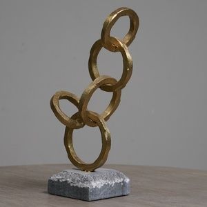 Stone and Metal Decorative Sculpture